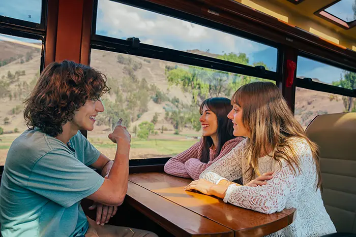 Vista panorâmica do trem Voyager