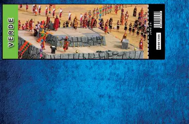 Bilhete Inti Raymi 2026. Seção verde